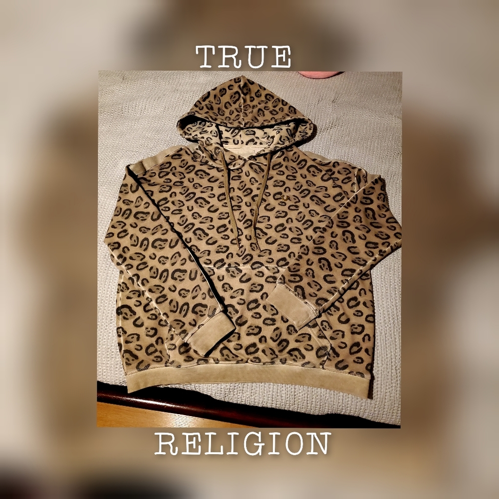 True Religion leopard print hoodie